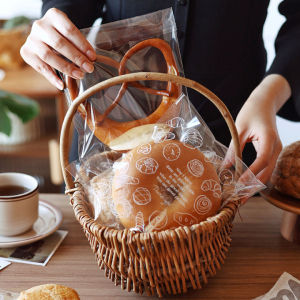 100 Pcs Self-adhesive Bread Plastic Bag DIY Birthday Cookie Doughnut Pastry Toast Banana Bread Packaging Bags