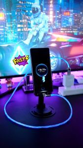 Kabel Pengisi Daya Cepat Streamer Rotasi 180° 6A 120W