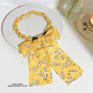 Womens Silk Scarf Hairband Integrated Hair Accessory Elegant Hair Ties Hair Weaving Headwear Fashionable Hair Accessories