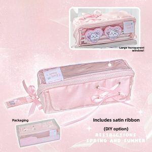 High Capacity Makeup Bag Girls Stationery Pencil Case Transparent Organizer Bag Large Size Ins Super Capacity Cosmetic Bag