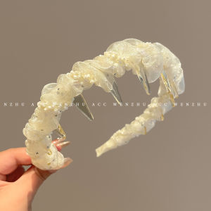 WENZHU | Elegant Lace Wave Headband with Anti-Slip Teeth
