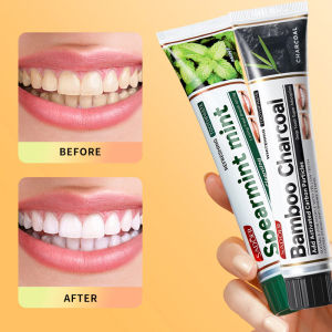 SADOER whitening toothpaste Fresh Breath Antibacterial Stains Bamboo Charcoal Spear mint cooling Mint & Deep cleansing