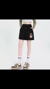 Summer New Japanese Cartoon Clow M Printed Shorts Womens Cute Sweet Sports Casual Wide Leg High Waist Loose