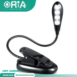 ORIA Mini Book Light 7 LEDs Clip on Reading Light Flexible Reading Lamp with 3 Light Colors Professional Eye-Care Lightweight Table Light