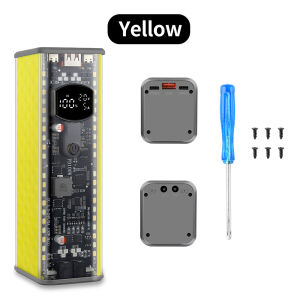 Gaqqee | New 8*21700 Battery Holder PD 100W High-Power Transparent Power Bank Case Solder-Free DC Voltage Regulation & LED Outdoor Light