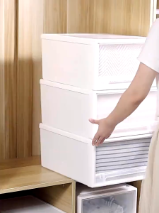 OLIK Plastic Wardrobe Organizer Drawer Multipurpose Stackable For Clothes Wardrobe Organizer Bedroom Storage Box Organizer Plastic Stackable Drawer Organizer Baby Underwear Storage Box Heavy Trove Wardrobe Organize Transparent Plastic Thickened