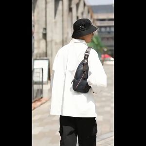 Tas Selempang Slempang Dada Pria Cowok Kulit Import Impor Premium KKP2