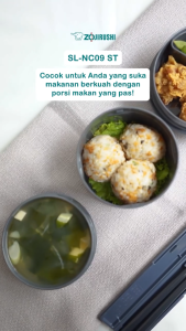 Zojirushi SL-JAF14 HG Lunch Jar Set Tempat Makanan Susun 4 - Dark Grey