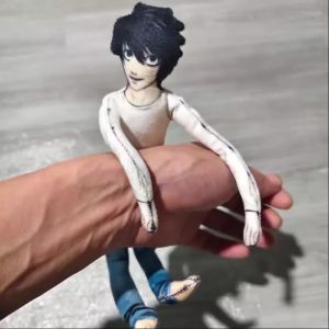 Bandai | 28cm Abstract L Lawliet Plush Toy from Anime Death Note Slim Bendable Plush Doll Festival Gifts for Kids and Anime Fans
