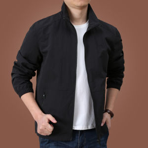 Spring Autumn Mens Lightweight Casual Jacket Breathable Quick Dry Stand Collar Top Polyester Fabric Standard Fit Fashion Urban Style