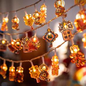 YESPERY 2024 Dragon Year Light String 1.65m Chinese Knot Lanterns Pattern Light Chinese New Year Decoration String Lights 10LED Spring Festival Celebration Light