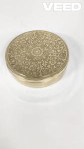Brass Masala Dabba Spice Box with 7 Containers & Spoon | Traditional Engraved Indian Spice Organizer with Lid for Kitchen Storage & Serving (6 Inch)