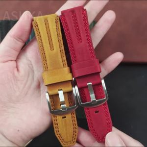 22mm Crazy Horse Vintage Leather Watch Band for Huawei Watch GT5 Pro 46mm Strap Retro Cowhide Soft Business Smartwatch Bracelets