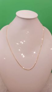 Kalung Belut 1mm Alloy Lapis Mas 18K Permata Zirconia Premium Quality & Tahan Lama NP013G