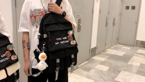 Pasangan sekolah menengah ransel beg sekolah lelaki leisure kapasiti besar komputer