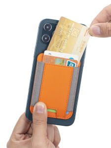 Apple 14 MagSafe Leather Card Holder Multi-Functional Lazy Phone Backstick Card Case ของขวัญรายวันเหมาะสําหรับ Home Organisation