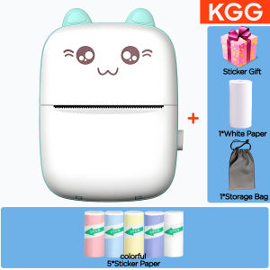 Kids Portable Printer Cute Cat Thermal Maker Price Label Picture Luggage Tags English Learning Bluetooth Printing Education Toys