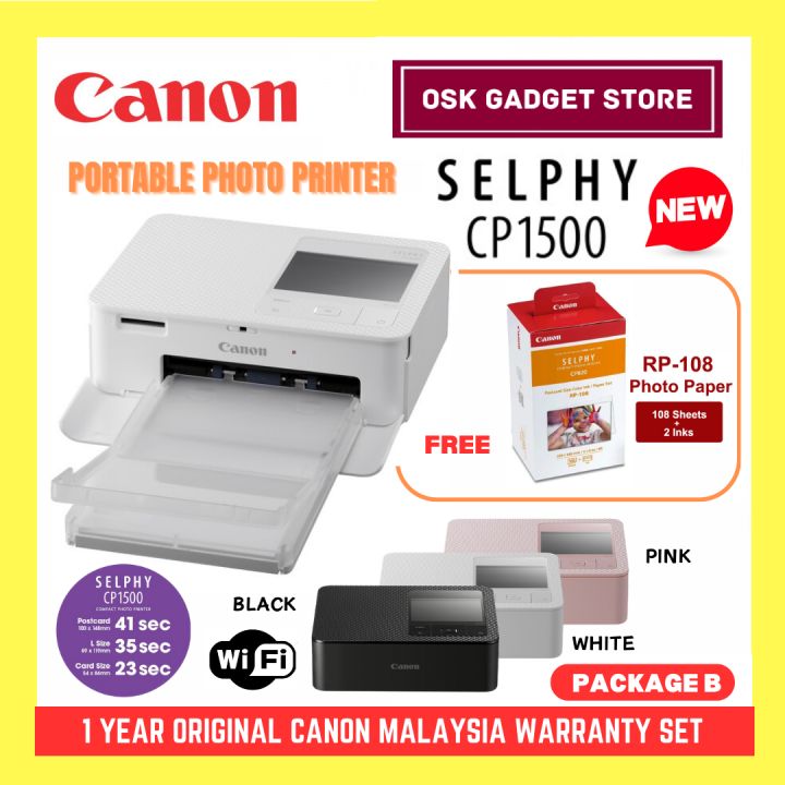 Canon CP1500 Compact Selphy Photo Printer | Print From USB SD Card ...