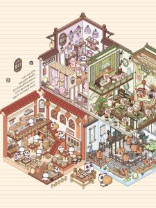 Stress Relief 3D Miniature House Scene Stickers No Cutting Required Decorative Paper Crafts DIY Materials for Scrapbooking