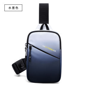 Golf Gradient Fashion Chest Bag Lightweight Travel Backpack for Men Casual Style Single Strap Zipper Closure Small Size Square Shape