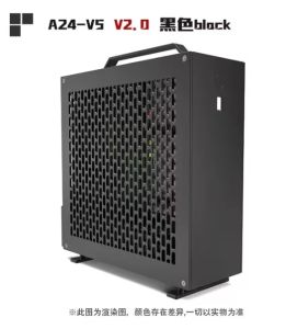 XMSJ | 5 Liters Mini A24-V5 2.0 /4 Liters Mini A24-V3 2.0 Dual-slot Single Display 1u Power Supply Itx Chassis Double-sided Chamfer