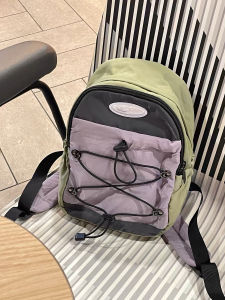 2025 New Color Block Sports Backpack Womens Mini Bookbag Lightweight Hiking Travel Outdoor Bag Trendy Youth Canvas Backpack