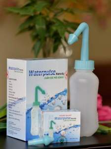 Bộ Bình rửa mũi Water pulse nano Ag chăm sóc mũi xoang viêm mũi gồm 1 bình rửa và 15 gói muối pha dung dịch