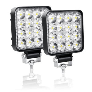 1PC/2PCS LED Fog Light 48W LED Work Light 12V-48V Square Offroad Driving Spot Light for Truck Tractor Trailer Excavator Pickup