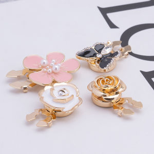 Yolanda【มีสินค้าในสต๊อก】 1 ชิ้น ฝาเม็ดกระดุมเสื้อเชิ้ต ตกแต่กระดุมเสื้อ Rhinestone DIY Button Decoration
