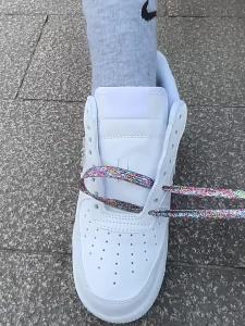 Colorful Shoelaces Glitter White Shoelaces of Sneakers Metallic Shiny Gold Shoelace Silver Flat Shoe Laces Sports Running Laces
