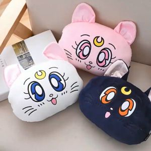 Gối Tựa Đầu Bọc Đai An Toàn Hình Mèo Hoạt Hình Dễ Thương Trang Trí Nội Thất Xe Ô Tô