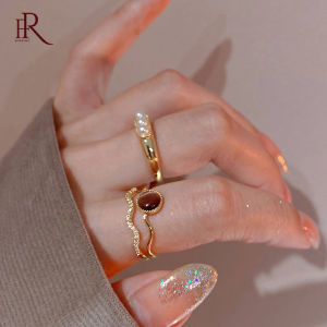 Frascati New Korean Exquisite Simple Red Round Bead Circle Open Ring Fashion Temperament Ring Womens Jewelry