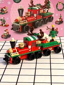 HAHA TOY Block Bangunan Natal Gift 6 In 1 DIY Mini Brick Hadiah Natal Santa Klaus Mini Hadiah Anak