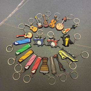 Musical Instrument Keychain Silicone Guitar Keychain Piano Small Gift Souvenir Violin Key Chain Guzheng Ornaments