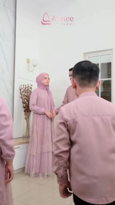 Aimee Label - Sarimbit Keluarga ALLURA Set Family (Dusty Pink) Baju Muslim Couple 2026