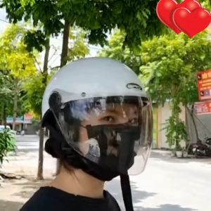 Mũ bảo hiểm NỬA ĐẦU có kính GRO A33K - Nhiều màu -kính dài che đến cằm