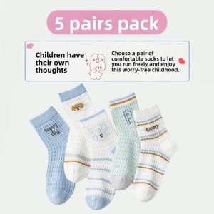 MiiOW | Breathable Thin Cotton Socks For Children Boys And Girls Summer Anti-Odor Sweat Absorbent Mesh Student Short Socks MiiOW Cat Person
