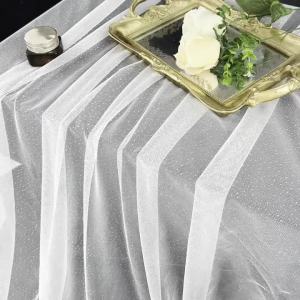 Vải Lưới Voan Trắng Lấp Lánh 100% Polyester Dệt Kim Nhiều Kích Cỡ (1/5/10) Dùng Trang Trí Đám Cưới Váy Cưới Lấp Lánh
