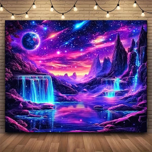 VIKAMA Star River Secret Realm Tapestry Starry Sky Waterfall Living Room Background Wall Meditation Corner Decoration