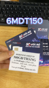 ( SIÊU GIẢM GIÁ ) Sim 4G Mobi Gói 6MDT150 - 500GB Tốc Độ Cao Mỗi Tháng ( 17GB/ngày ) DÙng Mạng Thả Ga - Trọn Gói 6 Tháng Không Nạp Tiền . FREESHIP - CHƯA KÍCH HOẠT.