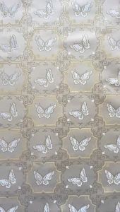 Butterfly Jacquard Fabric for Women Dress Vest Curtain Cream Color Woven Textile Sewing Fabric Material