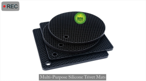 4PCS Silicone Trivet Mats - Heat Resistant Non-Slip Pot Holders for Kitchen Hot Dishes Jar Opener-Food Grade BPA-Free
