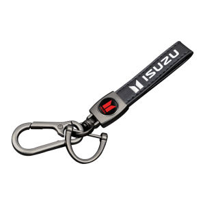 3D Metal/Leather key Ring Car Emblem Keychain Accessories For Isuzu Dmax Mux Trooper ELF NQR 75 Forward Rodeo KB Bighorn Axiom