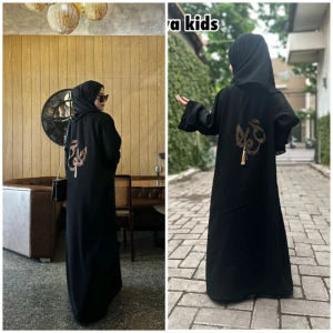 ABAYA ANAK JETBLACK HITAM DUBAI COUPLE HELWA