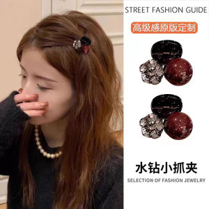 Elegant Pearl Hair Clip Womens Forehead Bangs Side Hair Card Holder Headwear High-end Atmosphere Rhinestone Hair Clip Hair Accessories