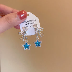 Shining Blue Star Female Ear Cuff Real Object Super Beautiful Sweet Cool Style Alloy Geometric Shape Ear Jewelry by LIZNK