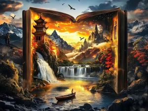 Kayou | Large Size Jigsaw Puzzle 500/1000/1200/2000 Pcs Book Landscape Jigsaw Puzzles for Adults Stress Relief Toys Gift Portable Box
