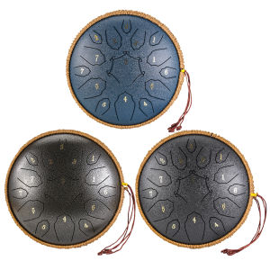 【Hospor】12 Inch Steel Tongue Drum Yoga Meditation Sound Healing 15 Notes Percussion Musical Instrument Child Beginner Hand Drum