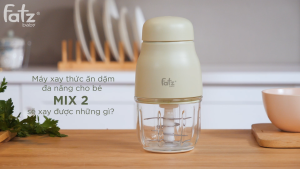Máy xay ăn dặm cho bé đa năng FATZ BABY Mix 2 FB5001MB 8 lưỡi inox cốc thủy tinh có thể xay thức ăn