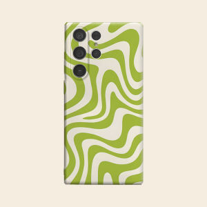 Green Wavy Line Luxury Fashion Full Lens Protective Case for Samsung Galaxy S26 S25 S24 A56 A36 Plus Ultra